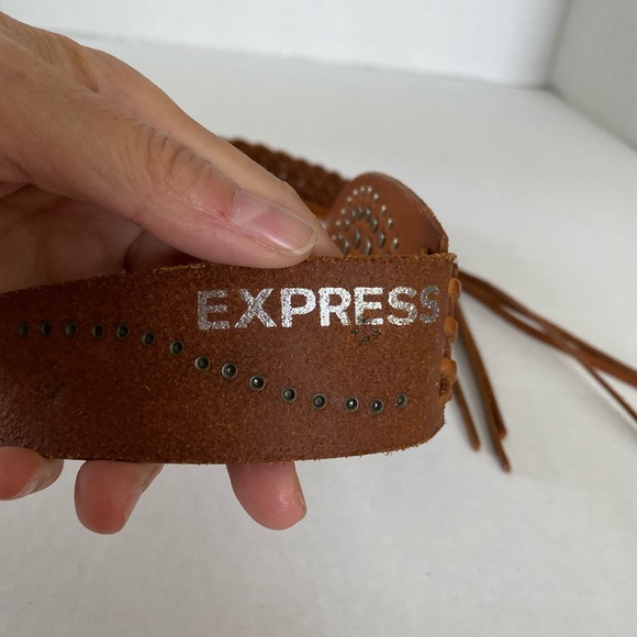 Express Bohemian Brown Leather Belt size Small - Picture 6 of 16